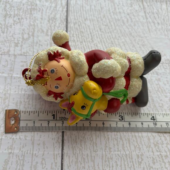 Vintage Raggedy Ann Santa Holiday Ornament with Hobby Horse - Picture 6 of 7